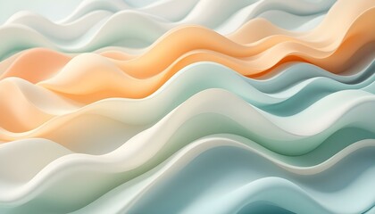 Abstract Pastel Wave Forms: A Serene Digital Art Piece