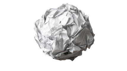 crumpled paper ball isolated on white background 