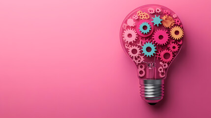 Creative gear lightbulb with technological inspiration