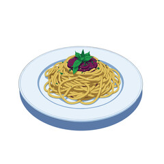 Illustration of spaghetti with white background