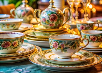 Elegant Ceramic Dinnerware Set - Dining Table Photography