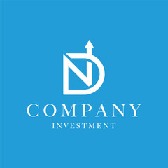 letter DN investment logo design element vector template