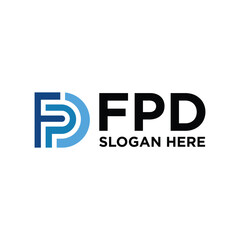 letter FPD logo design element vector template