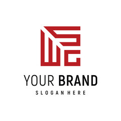 letter WSG logo design element vector template