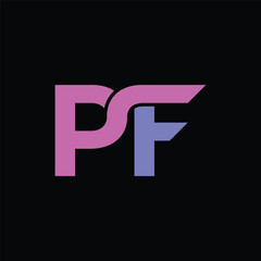 letter PF logo design element vector template