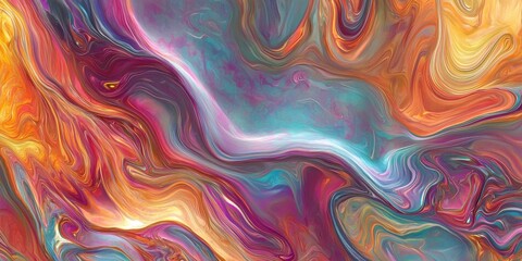 Obraz premium Abstract Fluid Painting - Vibrant Color Art