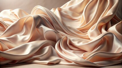 Fototapeta premium Elegant Pink Silk Drape Cream Product Display Fashion Photography