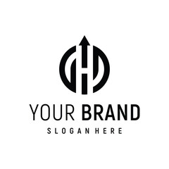 letter H investment logo design element vector template