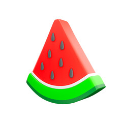 3d icon render slice of watermelon