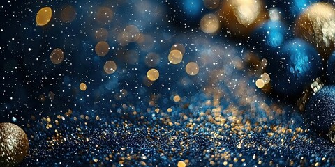 Naklejka premium Festive Night Bokeh with Sparkling Glitter