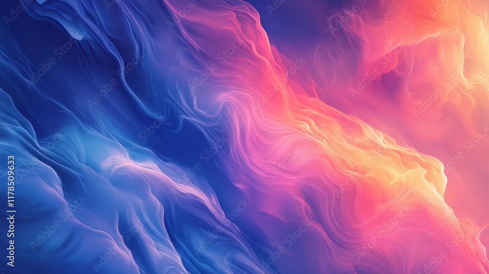 Poster explore this abstract image featuring a colorful cloud design with smooth waves and vibrant hues, id