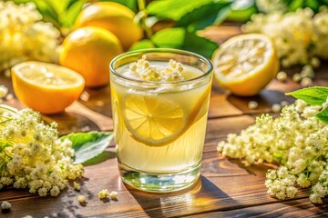 Elderflower Lemonade Photography: Refreshing Summer Drink Photo, Rule of Thirds Composition