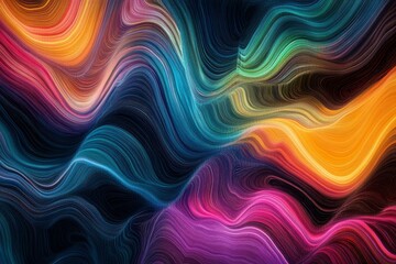 Fototapeta premium Abstract Digital Background of Colorful Flowing Waves Representing Big Data and Network Connections