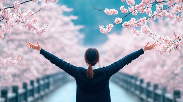 Embracing serenity cherry blossom festival japan photography spring outdoor nature
