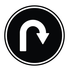 go straight this way one way only u turn left and right  arrow sign. u turn arrow vector illustration eps 10.