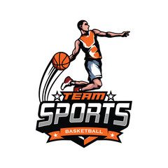 Basketball Illustration logo design vector