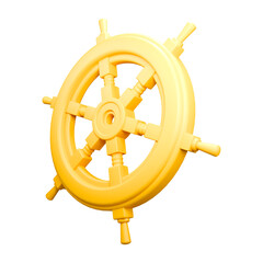 Obraz premium 3d icon render ship steering wheel