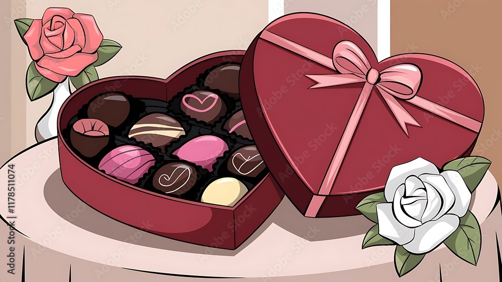 Fototapete valentines day background with heart pattern and typography of happy valentines day text . vector il