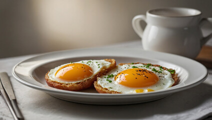 fried egg served on a plate