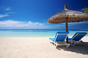 Fototapeta premium Perfect Blue Tropical Beach - the Ultimate Destination for Leisure and Luxury Holiday