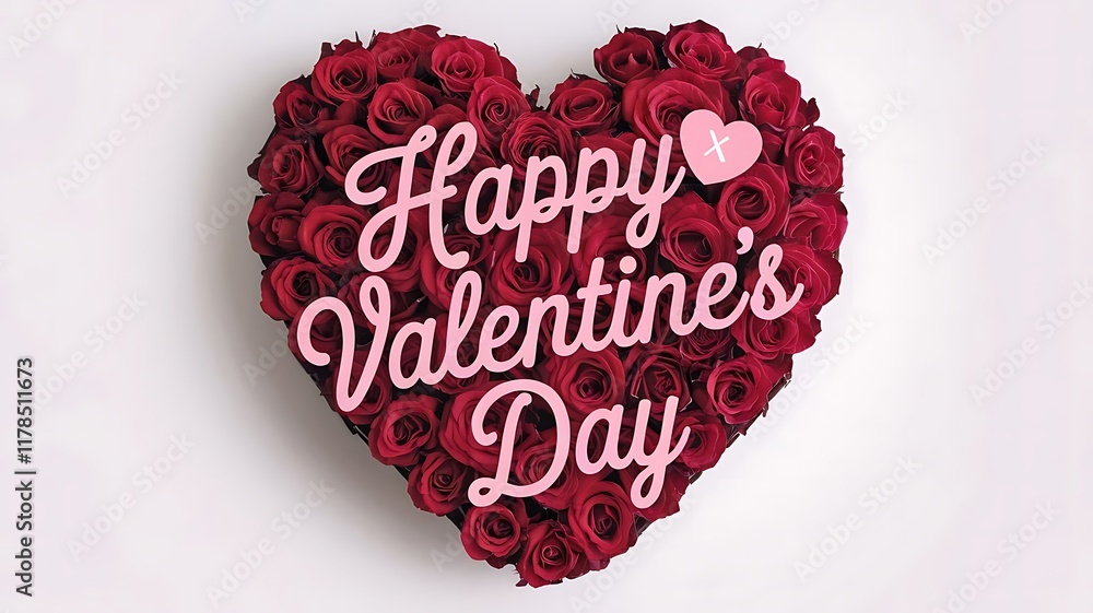 Fototapete valentines day background with heart pattern and typography of happy valentines day text . vector il