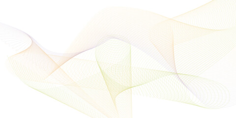 Abstract smooth wave on a white background. Dynamic sound wave flowing wave lines