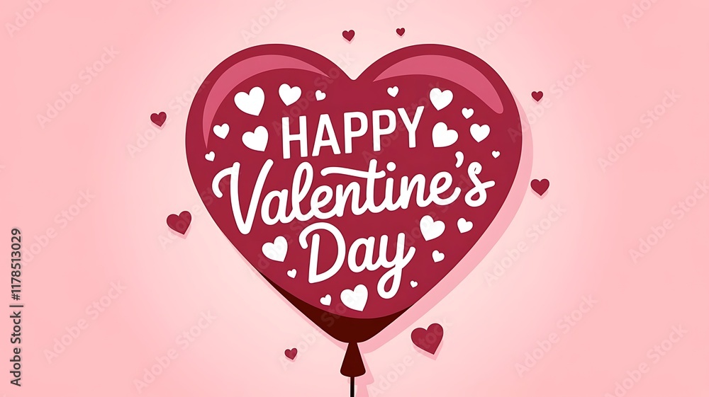 Fototapete valentines day background with heart pattern and typography of happy valentines day text . vector il