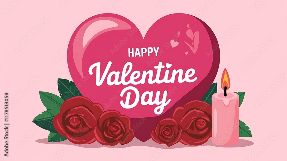 Fototapete valentines day background with heart pattern and typography of happy valentines day text . vector il