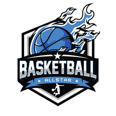 Basketball School Academy Logo Design vector