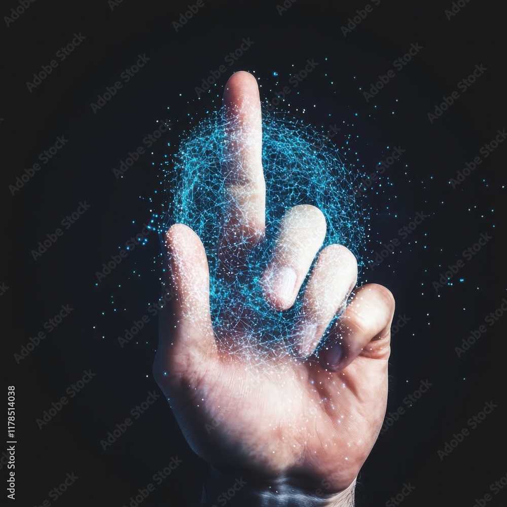 Poster digital identity verification initiative global abstract concept tech environment close-up view secu