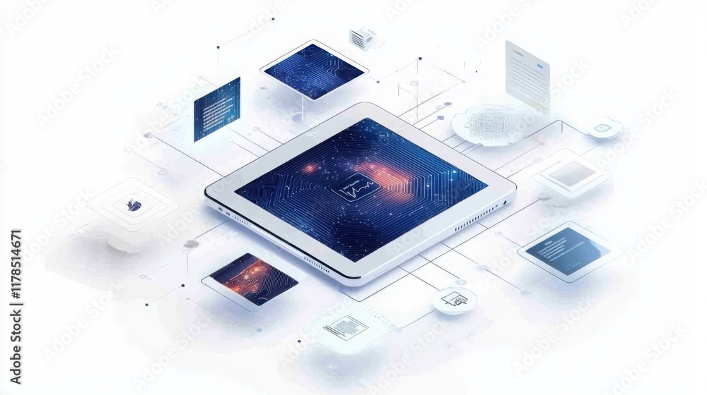 Poster enhancing digital identity verification programs online platforms graphical representation tech envi