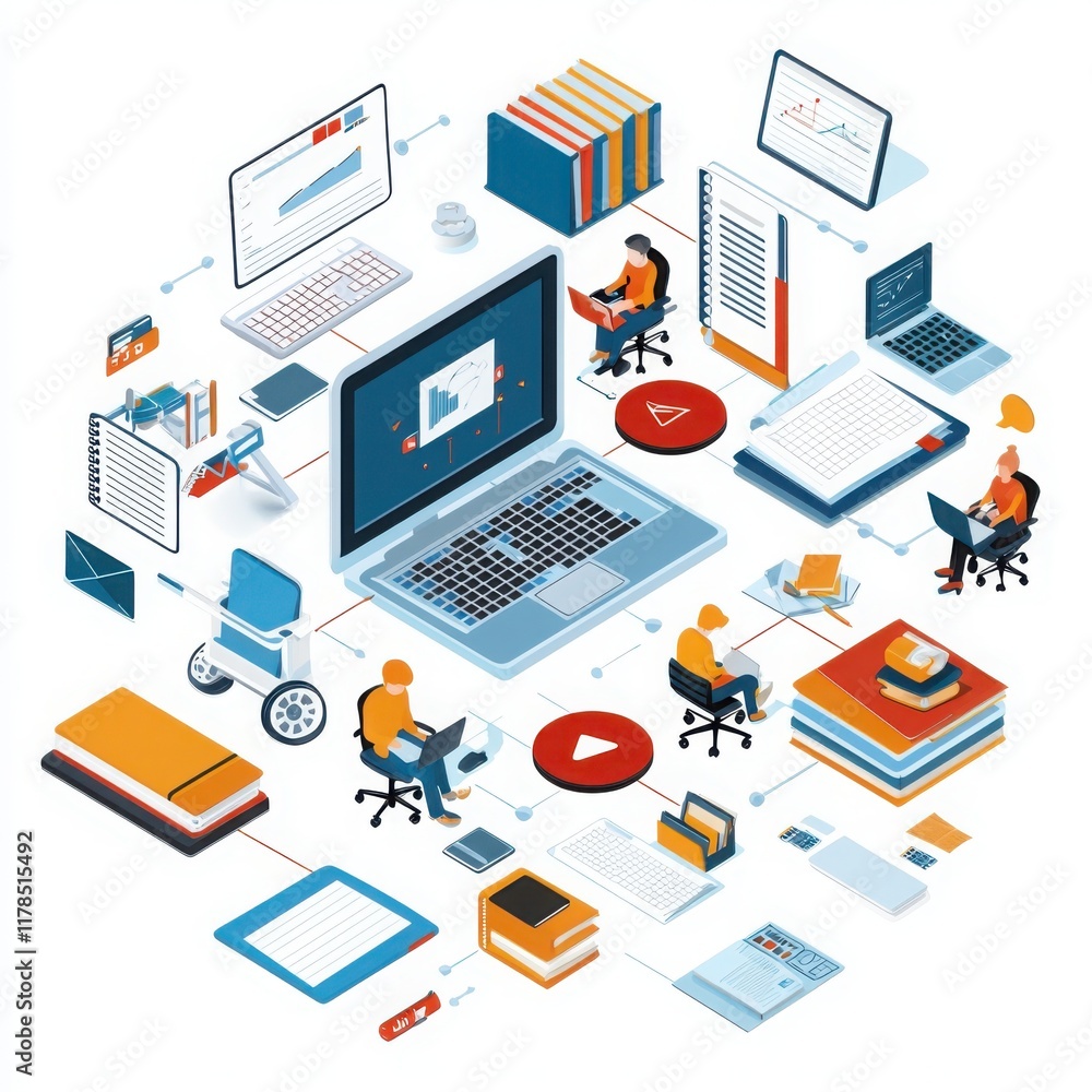 Poster enhancing digital literacy accessible learning resources and tools for all online setting infographi