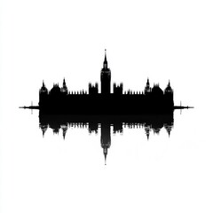 Naklejka premium London Skyline: Palace of Westminster Silhouette