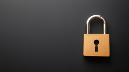 Padlock on black background, symbolizing security, privacy and data protection closeup