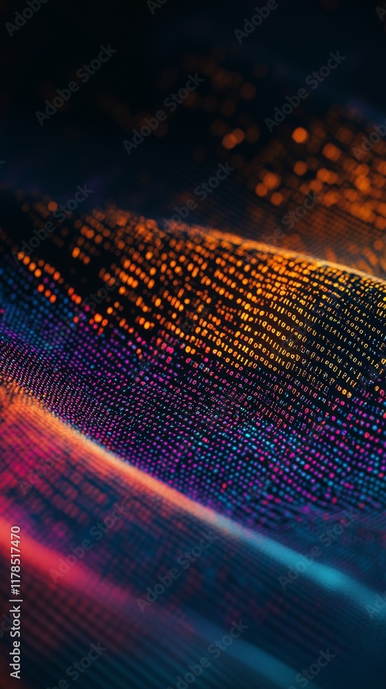 Poster vibrant digital gradient background with shifting light patterns in abstract design