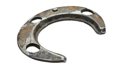 Lucky Steel Horseshoe on white background PNG.
