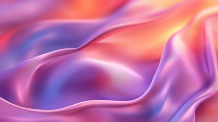 Fototapeta premium An elegant close-up of a soft silk fabric with flowing waves in beautiful shades of pink and purple, creating a serene and colorful backdrop perfect for design projects.