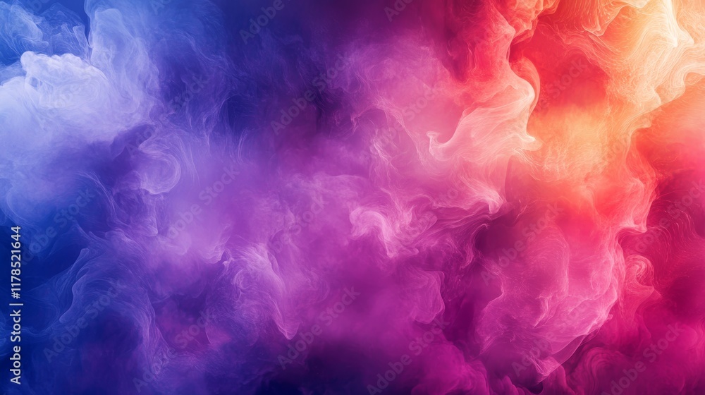 Poster vibrant abstract background with colorful flowing cloud patterns for creative designs and digital pr