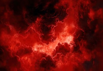 Obraz premium Fiery Red Cloudscape: A Dramatic Sky