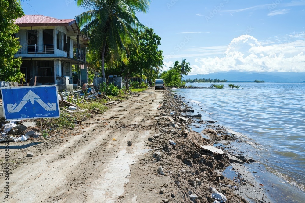 Poster disaster risk reduction program implementation coastal area urban development flood-prone environmen