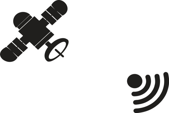 Communications or space satellite. Modern day telecommunication and wireless internet concept. Editable, EPS 10. Easy to change color, size or manipulate. Dish and antenna. - Powered by Adobe