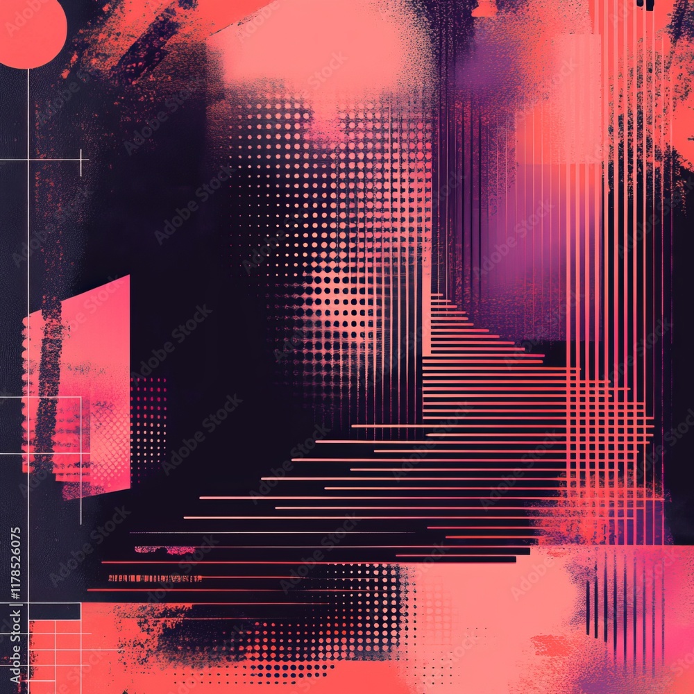Poster discover a vibrant abstract background featuring dynamic geometric patterns and bright colors. perfe