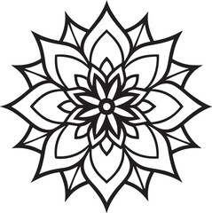 Mandala line art black design 