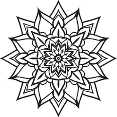Obraz premium Mandala line art black design 