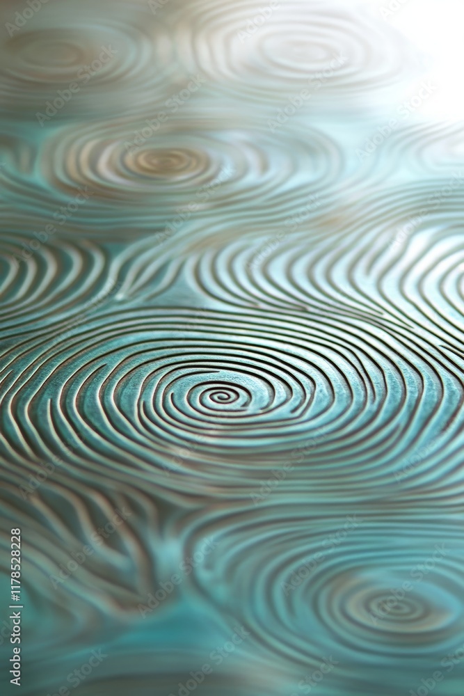 Aufkleber detailed image of a textured surface with swirling circular patterns in turquoise and gold hues, cre