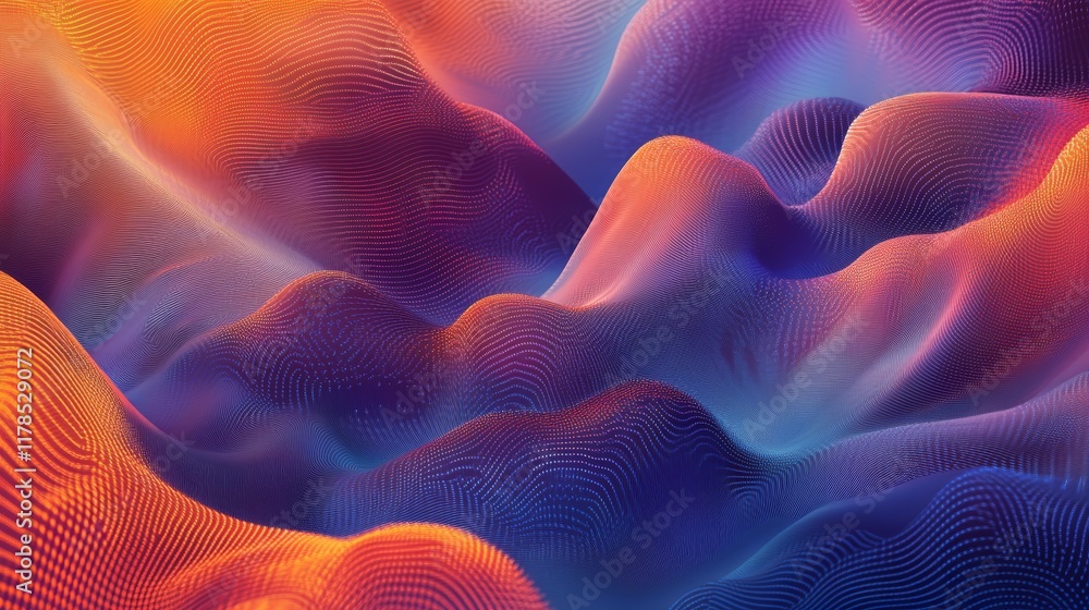 Poster abstract dynamic shifting background with colorful patterns and waves in vibrant hues of orange and 