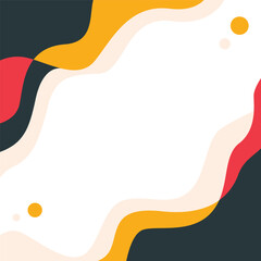 Colorful Abstract Water Fluid Liquid Frame Background with White Empty Blank Space