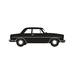 Minimalist Black Car Silhouette Icon