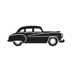 Minimalist Black Car Silhouette Icon