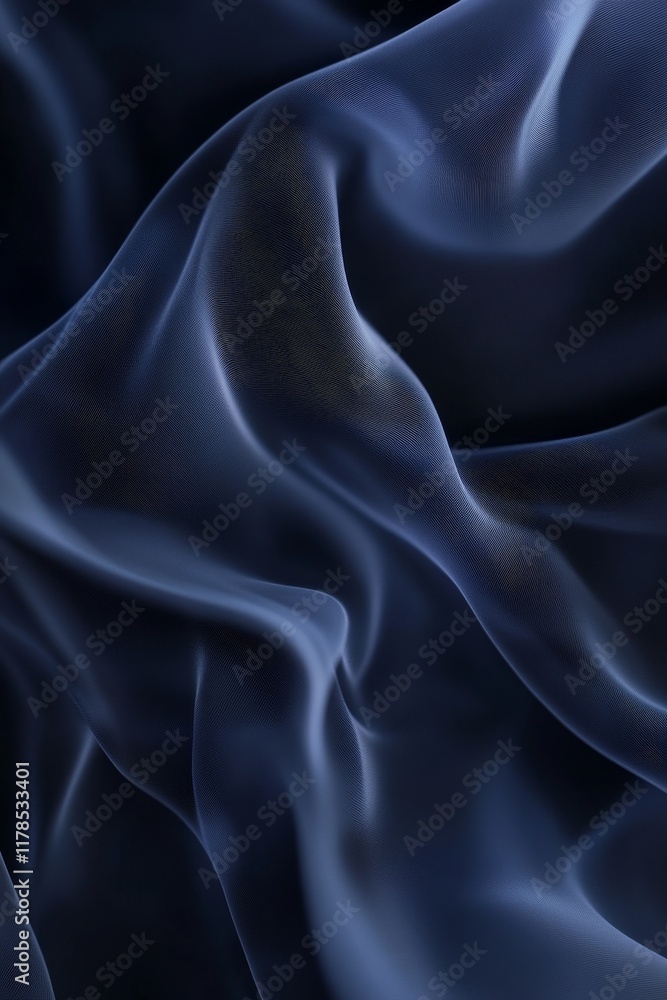 Poster this captivating image showcases a flowing blue fabric texture with soft, wavy patterns, creating an